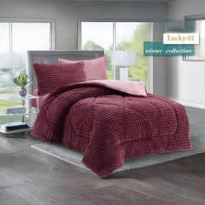 لحاف كوردروي لاكي مفرد 4 قطع شتوي فلانيل LUKY CORDROY