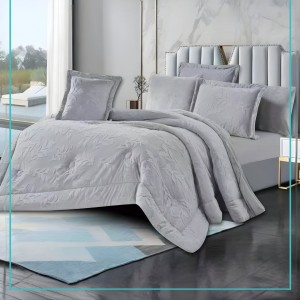 لحاف شتوي مجوز نافر مشجر المى / الما  7  قطع فلانيل ALMA