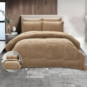 لحاف بوهيمي شكل بصمة مجدول مجوز 6 قطع شتوي فلانيل