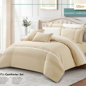 لحاف مجوز صيفي اليس 8 قطع Alice سادة محزز