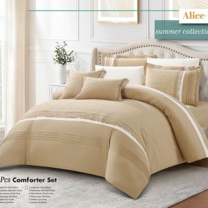لحاف مجوز صيفي اليس 8 قطع Alice سادة محزز