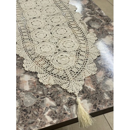 شرشف رنر بيرو 40*150 صنارة مكرميه شرشف رنر بيرو 40*150 صنارة مكرميه