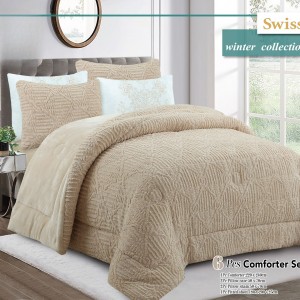 لحاف شتوي مجوز مخمل نافر سويس Swiss 6 قطع