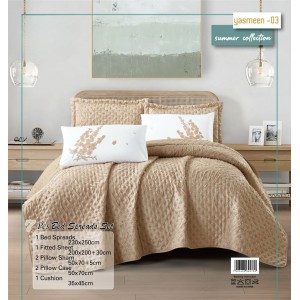 شرشف مجوز صيفي ياسمين 6 قطع YASMEEN سادة كويلت كينج سايز