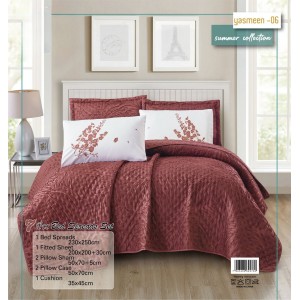 شرشف مجوز صيفي ياسمين 6 قطع YASMEEN سادة كويلت كينج سايز