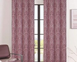 ستائر مخمل جيكار قطعتين لون خمري ستائر مخمل جيكار قطعتين لون خمري