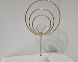 بلورة ذهبي دوائر حجم كبير مع ستاند بيوتر