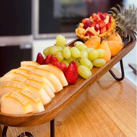 جاط مكسرات/فواكه بيضاوي كبير خشب طبيعي برجل حديد 60 × 15 + 12 سم بقاعدة حديد جاط مكسرات/فواكه بيضاوي كبير خشب طبيعي برجل حديد 60 × 15 + 12 سم بقاعدة حديد