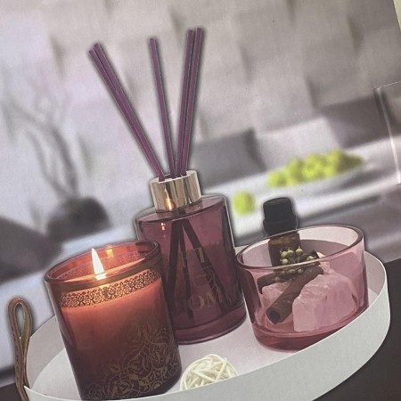 طقم معطرات مبخره معطر عيدان + شموع + رمل + صينيه طقم معطرات مبخره معطر عيدان + شموع + رمل + صينيه