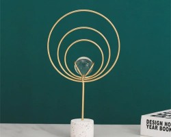 بلورة ذهبي دوائر حجم كبير مع ستاند بيوتر بلورة ذهبي دوائر حجم كبير مع ستاند بيوتر