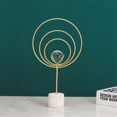 بلورة ذهبي دوائر حجم كبير مع ستاند بيوتر