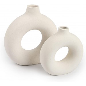 طقم تحف / مزهريات ابيض دائري بورسلان قطعتين كود 7-9+10