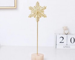 تحفة كريسماس شكل نجمة حديد بيوتر مع قاعدة بورسلان