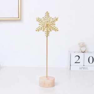 تحفة كريسماس شكل نجمة حديد بيوتر مع قاعدة بورسلان