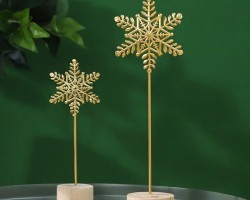 تحفة كريسماس شكل نجمة حديد بيوتر مع قاعدة بورسلان