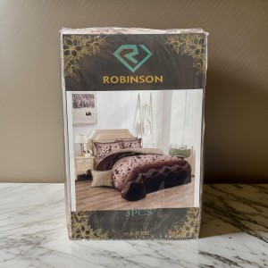 ملف مفرد معرق مايكروفايبر روبنسون قطعتين مقاس 90 × 200 + 25 ووجه مخدة 50 × 70