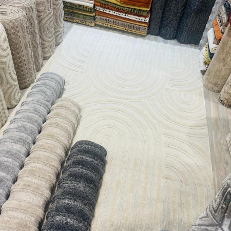 سجاد بكليه بصمة مقاس 200 × 290 لون اوفوايت سجاد بكليه بصمة مقاس 200 × 290 لون اوفوايت