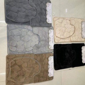 طقم حمام سادة اسفنجي ذكي ثقيل 3 قطع