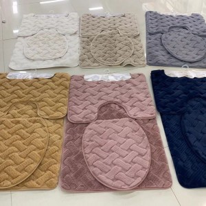 طقم حمام سادة اسفنجي ذكي ثقيل 3 قطع