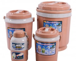 طقم ثلاجة - حافظة مياه - مطرة مياه مع يد وحنفية طقم 4 قطع