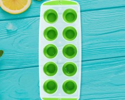 قالب ثلج 12 قطعة بيضاوي سيليكون اخضر 