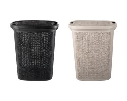 سلة غسيل مع غطاء بلاستيك ريتان ثقيل 65 لتر ADS040 asude plus