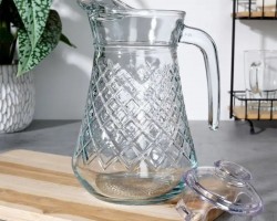 ابريق زجاج اناناس شفاف