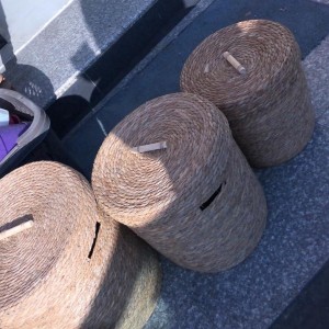 طقم سلال قش مع يد وغطاء 3 قطع طقم سلال قش مع يد وغطاء 3 قطع