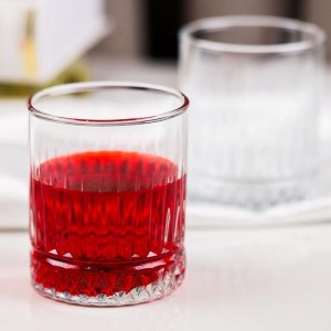 طقم كاسات عصير  6 قطع زجاج شفاف مصري منقش GLASIA 