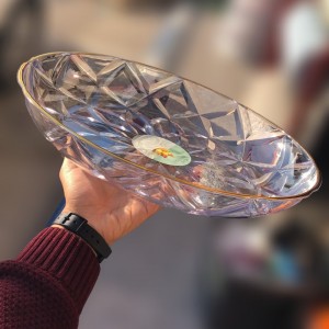 جاط تقديم فواكه - حلوى من الاكرلك حجم كبير بحز حيف ذهبي