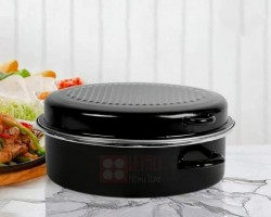 طنجرة - قدر زرب الدجاج مع غطاء - صينية روستر كبير ثقيل قطعتين 38 سم 6L 