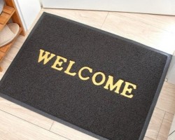 دعسة جلد سلك شبك معكرونة مبطن ويلكم ذهبي 60×90  دعاسة