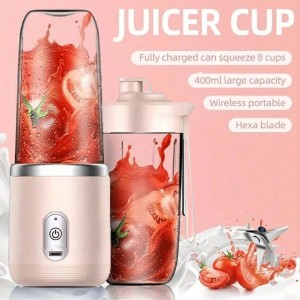 خلاط العصائر المحمول باليو اس بي 400مل/قطعة ب6 شفرات, كوب العصائر الكهربائي الصغير والخلاط اللذيذ, سحق الثلج ومعالج الأغذية التلقائي