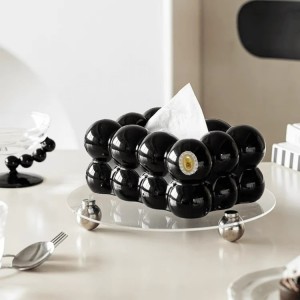 علبة حافظة محارم بابلز اسود اكريليك