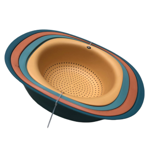 طقم جاط - طشط + مصافي بلاستيك ملون 4 قطع طقم جاط - طشط + مصافي بلاستيك ملون 4 قطع