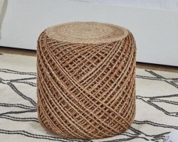 بفة هندي قش كبير مجدول اطراف اكسات 45 ×  40 سم