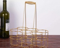 حمالة كاسات - علب فرش 6 عين ذهبي مع يد مجدول