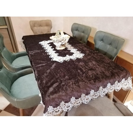 شرشف سفرة مقاس 120 × 220 سم سادة مخمل شمواه ثقيل FH22