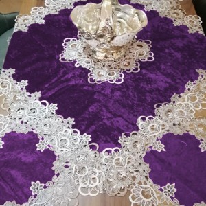 شرشف طاولة وسط + 4 وجه اسكمله سادة مخمل شمواه ثقيل FH22 شرشف طاولة وسط + 4 وجه اسكمله سادة مخمل شمواه ثقيل FH22