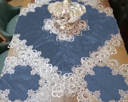 شرشف طاولة وسط + 4 وجه اسكمله سادة مخمل شمواه ثقيل FH22