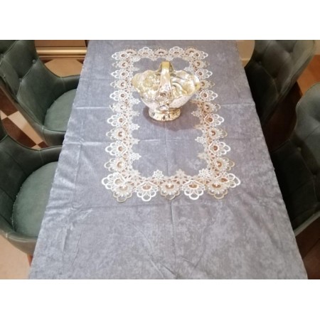 شرشف سفرة مقاس 120 × 220 سم سادة مخمل شمواه ثقيل FH22