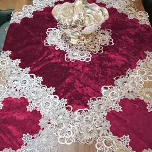 شرشف طاولة وسط + 4 وجه اسكمله سادة مخمل شمواه ثقيل FH22 شرشف طاولة وسط + 4 وجه اسكمله سادة مخمل شمواه ثقيل FH22