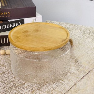 جاط كيك زجاج غطاء بامبو مدور 20 سم M42-4