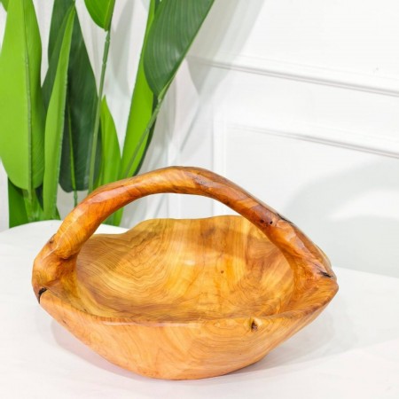 سلة فواكه خشب طبيعي مدور زان د قوس حجم كبير 40 سم سلة فواكه خشب طبيعي مدور زان د قوس حجم كبير 40 سم