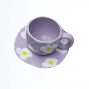 كاسة ماغ بورسلان نهدي مع صحن مرسم AF74-33 كاسة ماغ بورسلان نهدي مع صحن مرسم AF74-33