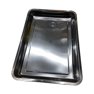 صواني - صينية ستانلس ستيل مستطيل مع حيف4.8  سم عرض 35 سم طول 50 سم موديل 08B