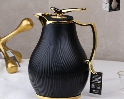 ثيرموس اسود محزز مبطن مع يد وراس عصفور ذهبي 1 لتر I82410-1.0L-BL ثيرموس اسود محزز مبطن مع يد وراس عصفور ذهبي 1 لتر I82410-1.0L-BL