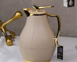 ثيرموس كابوتشينو محزز مبطن مع يد وراس عصفور ذهبي 1 لتر I82410-1.0L-LA ثيرموس كابوتشينو محزز مبطن مع يد وراس عصفور ذهبي 1 لتر I82410-1.0L-LA