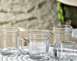 طقم كاسات شاي برميل/6 زجاج سادة 160مل محزز H017/A ZB011 طقم كاسات شاي برميل/6 زجاج سادة 160مل محزز H017/A ZB011