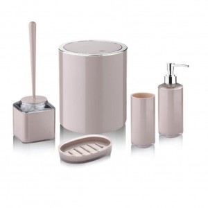 طقم حمام بلاستيك مضلع 5 قطع  lossa